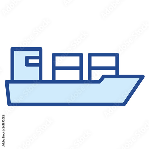 Frachter, Frachtschiff, Tanker Vector Icon Illustration