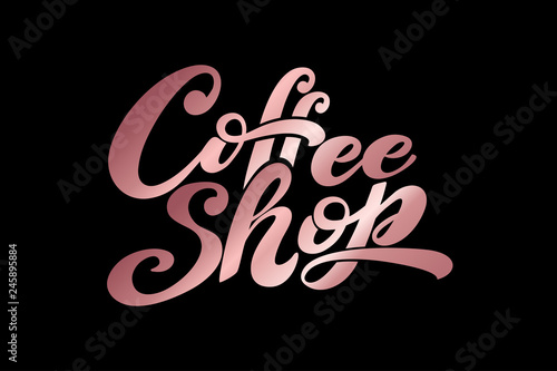 Coffee shop logo. Vector illustration of handwritten lettering. elements for coffee shop, market, cafe design, restaurant menu and shop.