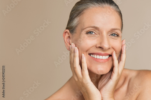 Mature woman with perfect skin