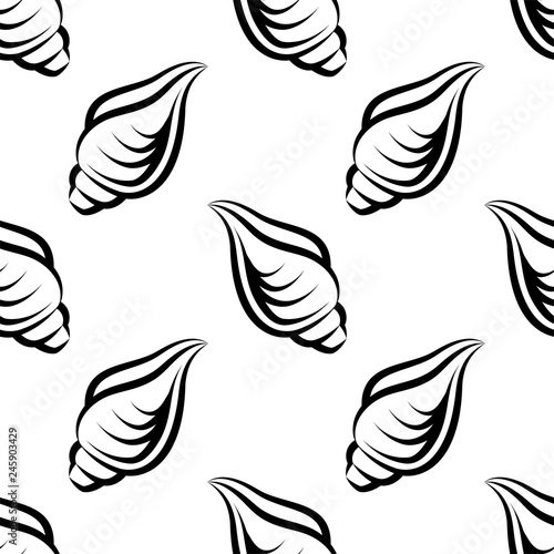 Conch A Marine Mollusc, Conch Icon Seamless Pattern