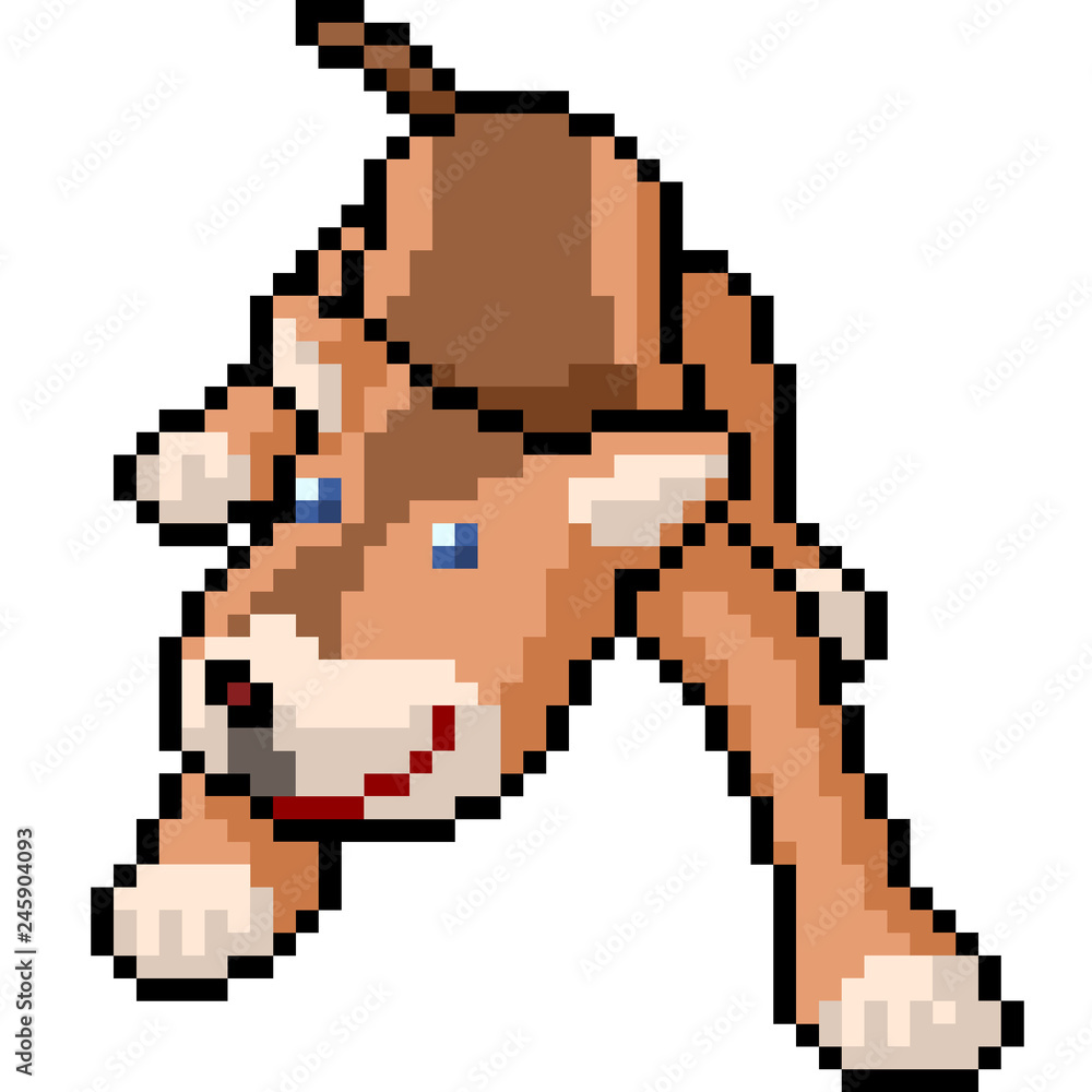 Obraz premium vector pixel art dog play