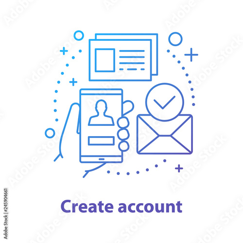 Account creating concept icon