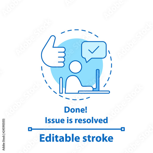 Solved problem concept icon