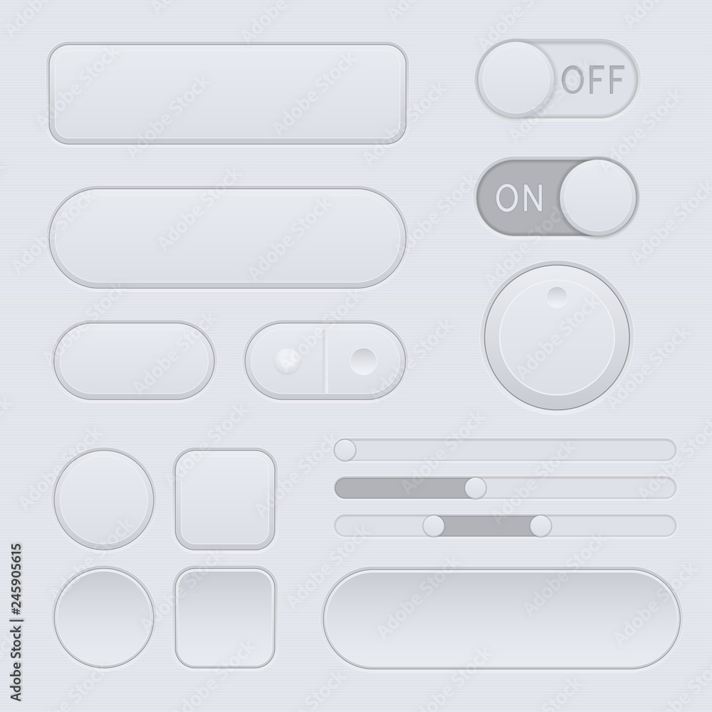 Interface buttons. Set of white icons for web Interface buttons. Set of white icons for web
