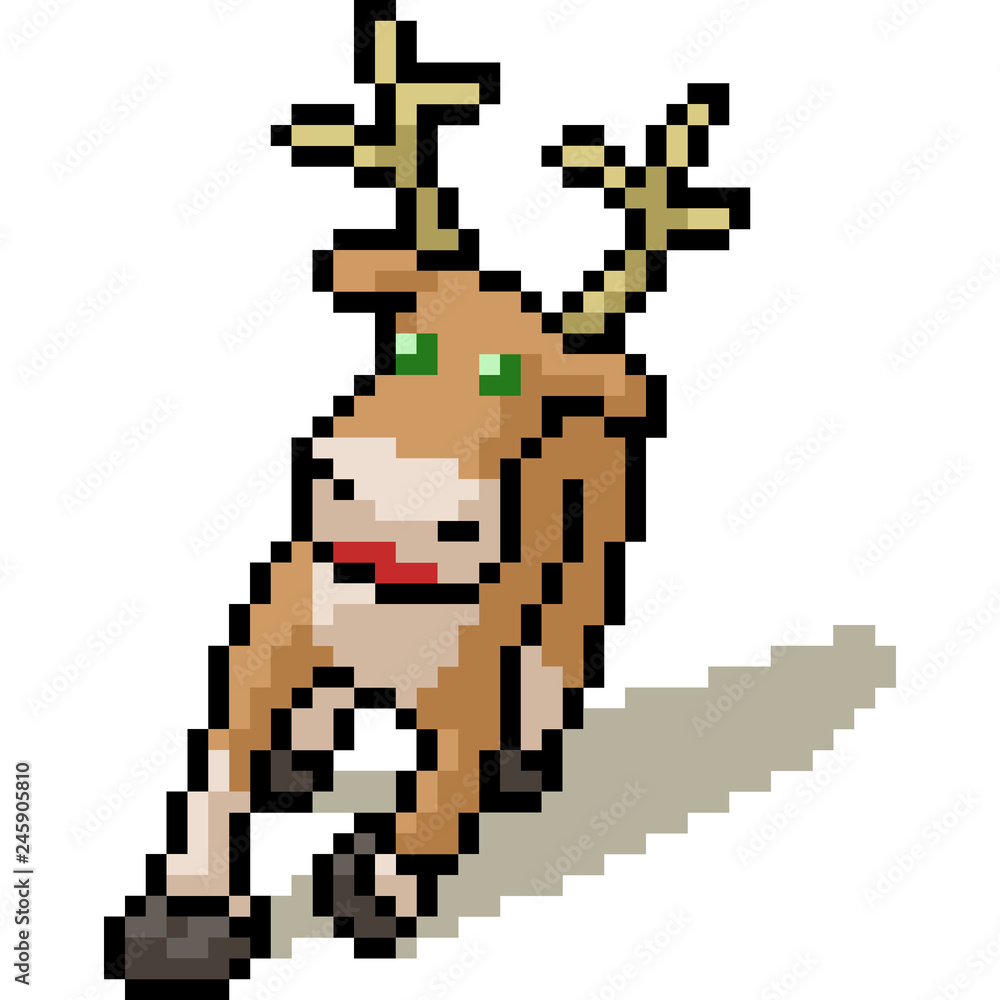 vector pixel art deer