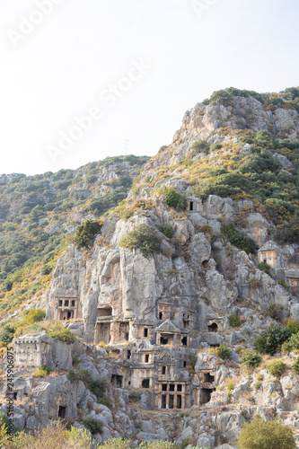 Ancient lycian necropolis. mira, Turkey.