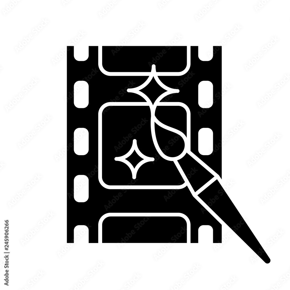 Video editing software glyph icon Video editing software glyph icon