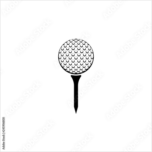 Golf Ball On Tee Icon photo