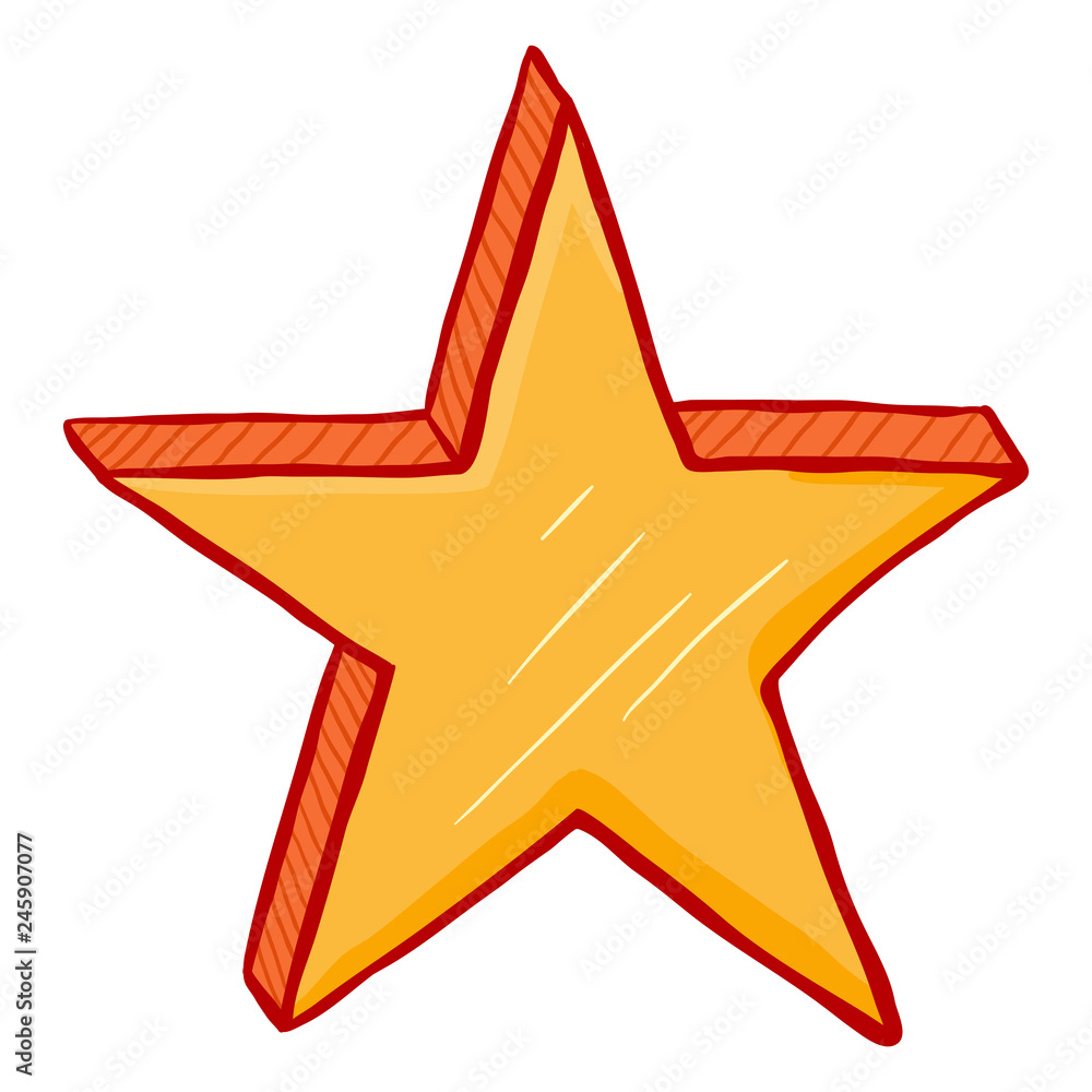 Fototapeta premium Vector Cartoon Golden Color Star