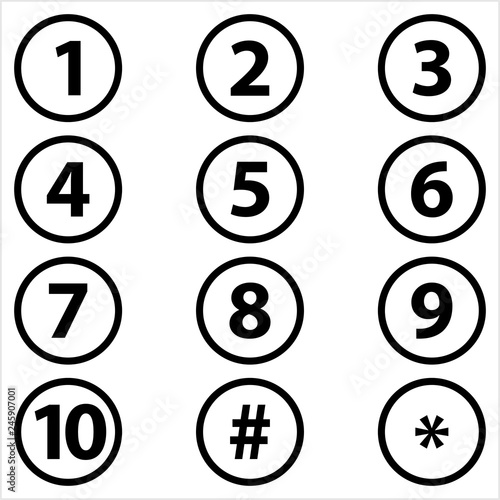 Number Center Aligned Inside Circle One To Ten
