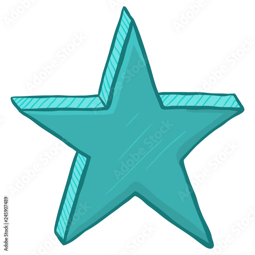 Vector Cartoon Turquoise Color Star