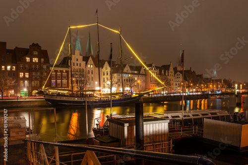 View on the Trave in Lübeck
