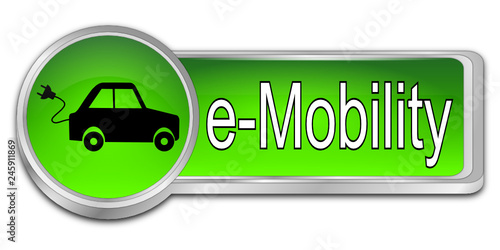 e-Mobility Button - 3D illustration