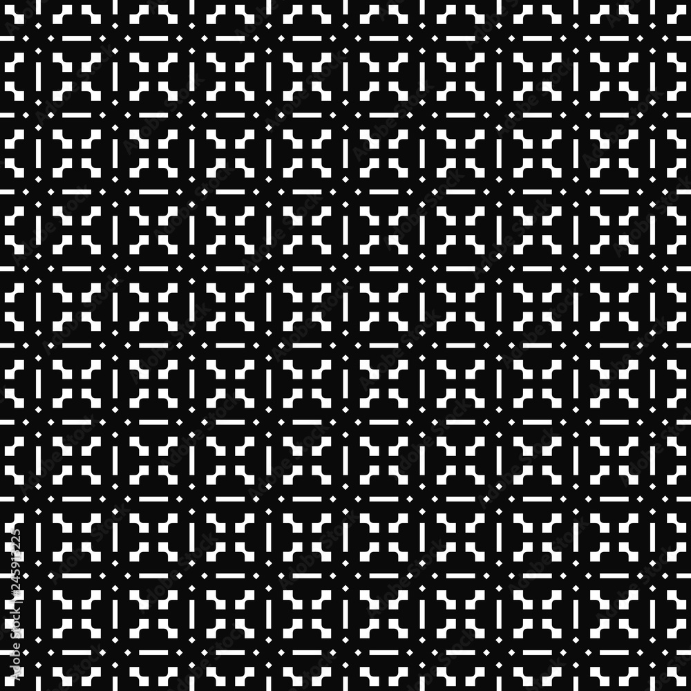 Vector seamless pattern. Geometric texture. Black-and-white background. Monochrome design. Vector EPS 10