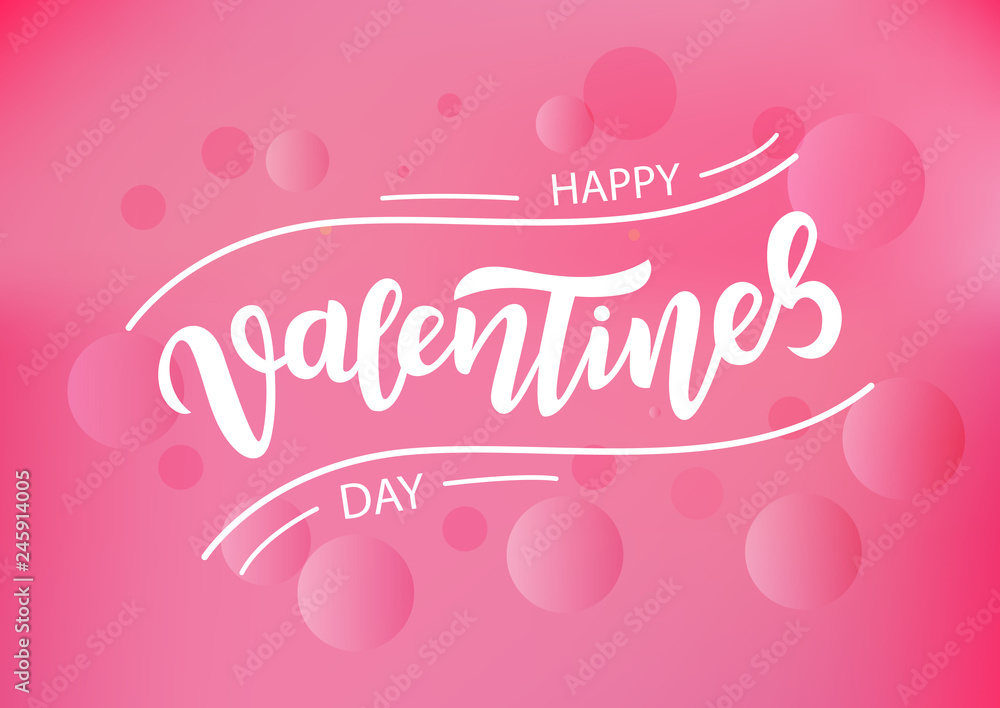 Hand drawn lettering phrase Happy Valentines day Hand drawn lettering phrase Happy Valentines day
