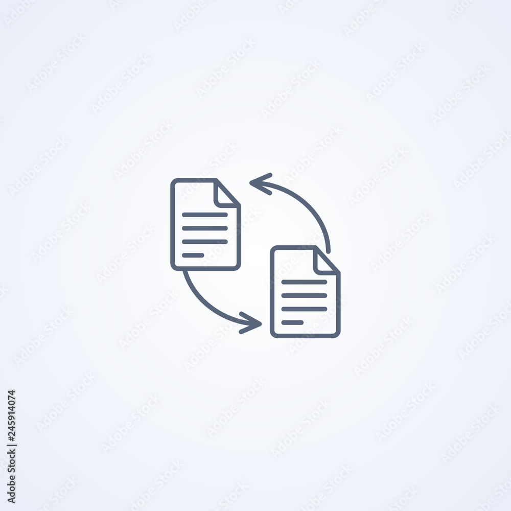 File exchange, vector best gray line icon File exchange, vector best gray line icon