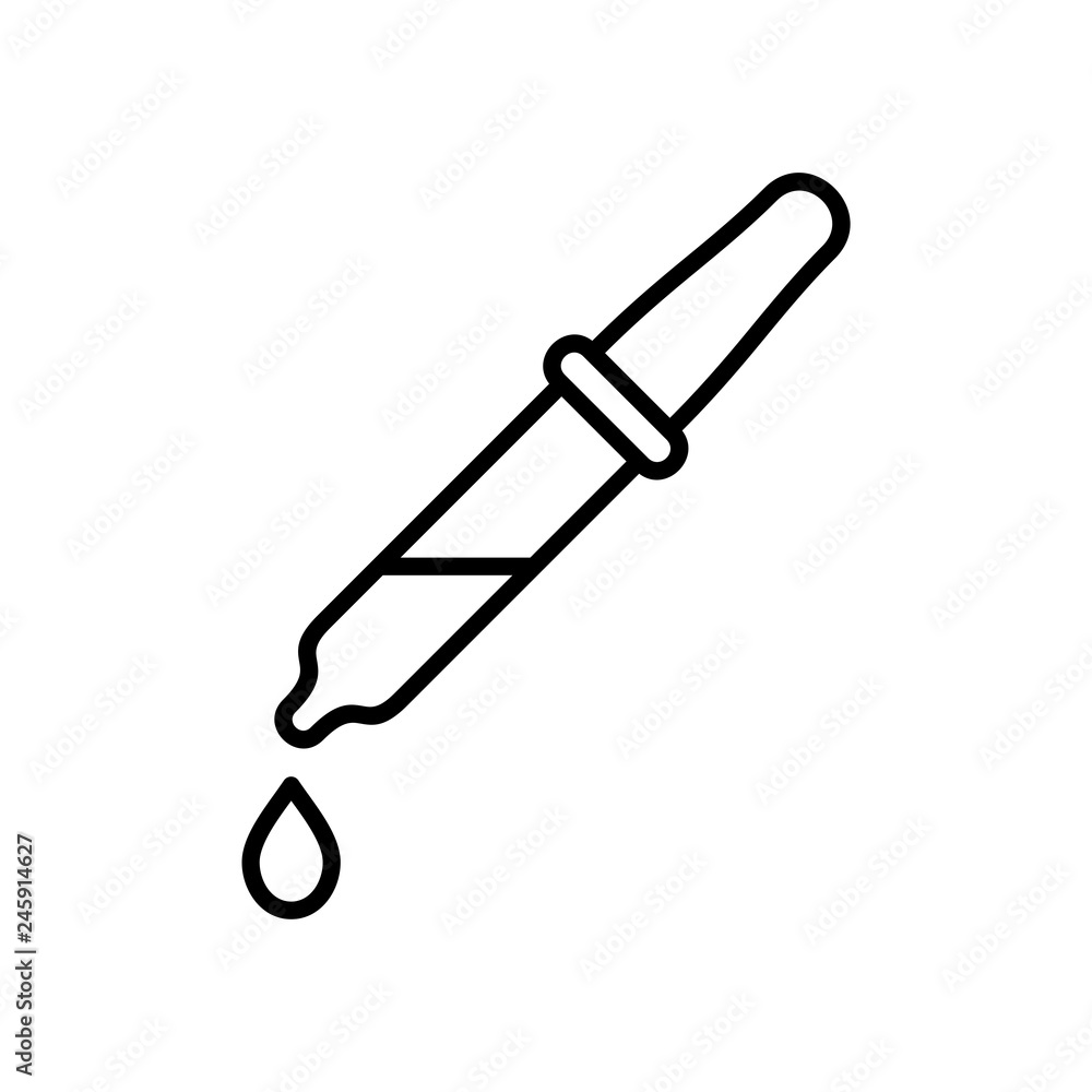Dropper pipette Icon. isolated on white background Dropper pipette Icon. isolated on white background