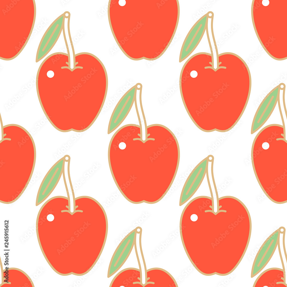 Seamless pattern of exquisite red cherry, apple, fruits. Seamless pattern of exquisite red cherry, apple, fruits.