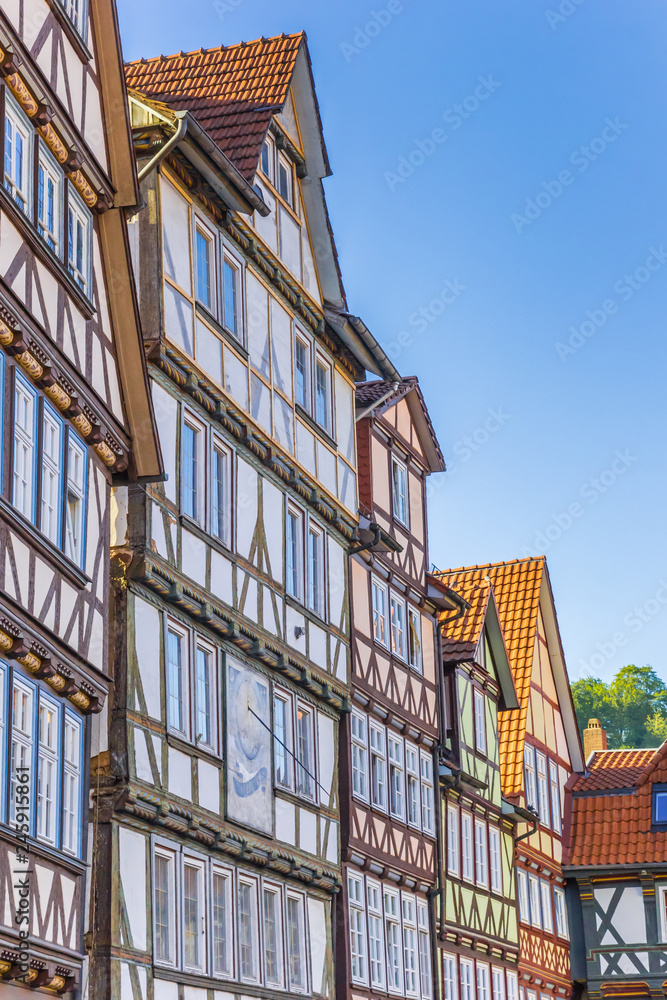 Colorful half timbered houses in Hannoversch Munden, Germany