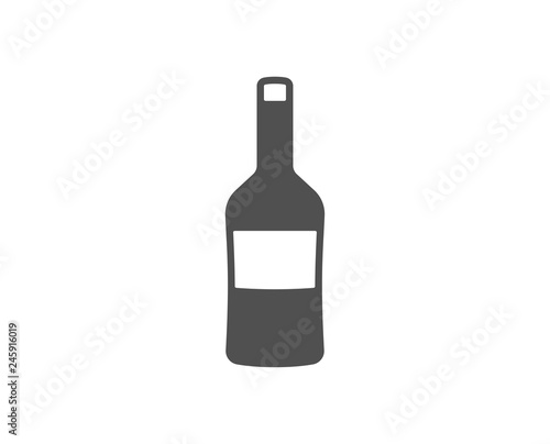 Wine bottle icon. Merlot or Cabernet Sauvignon sign. Quality design element. Classic style icon. Vector