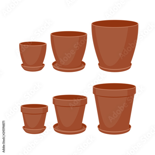 Flower pots set vector illustration.