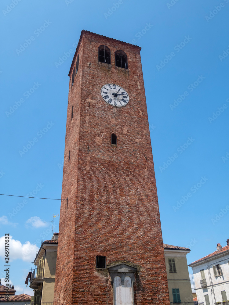 Municipal tower of Crescentino, Piedmont, Italy
