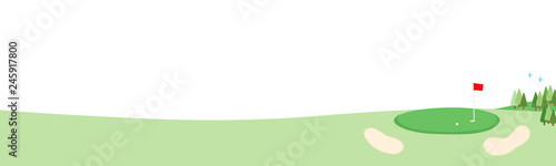 ゴルフ場　背景イラスト