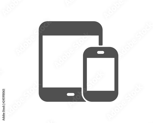 Mobile Devices icon. Smartphone and Tablet PC signs. Touchscreen gadget symbols. Quality design element. Classic style icon. Vector