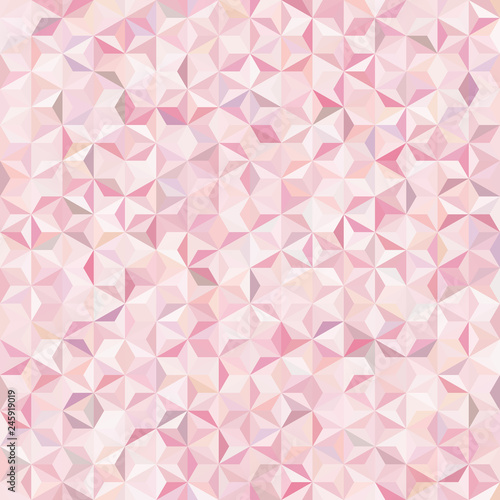 Background of pink, white geometric shapes. Seamless mosaic pattern. Vector illustration