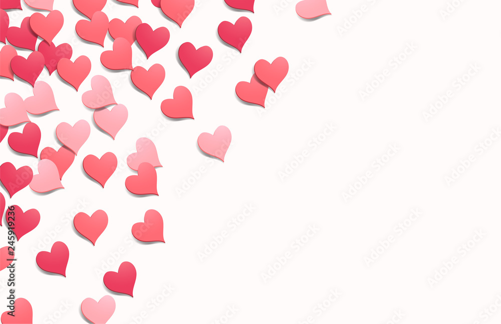 Love hearts and confetti background. Valentine's Day vector illustration. Love hearts and confetti background. Valentine's Day vector illustration.