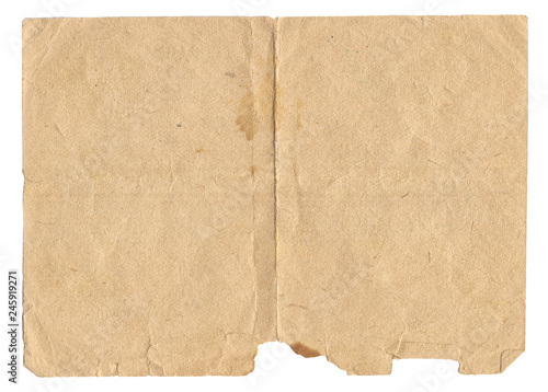 Old paper with scratches and stains texture isolated