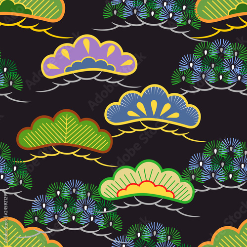 Japanese pattern. Ornament with oriental motifs. Vector.