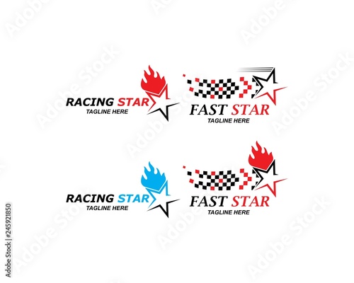 faster logo icon of automotive racing concept