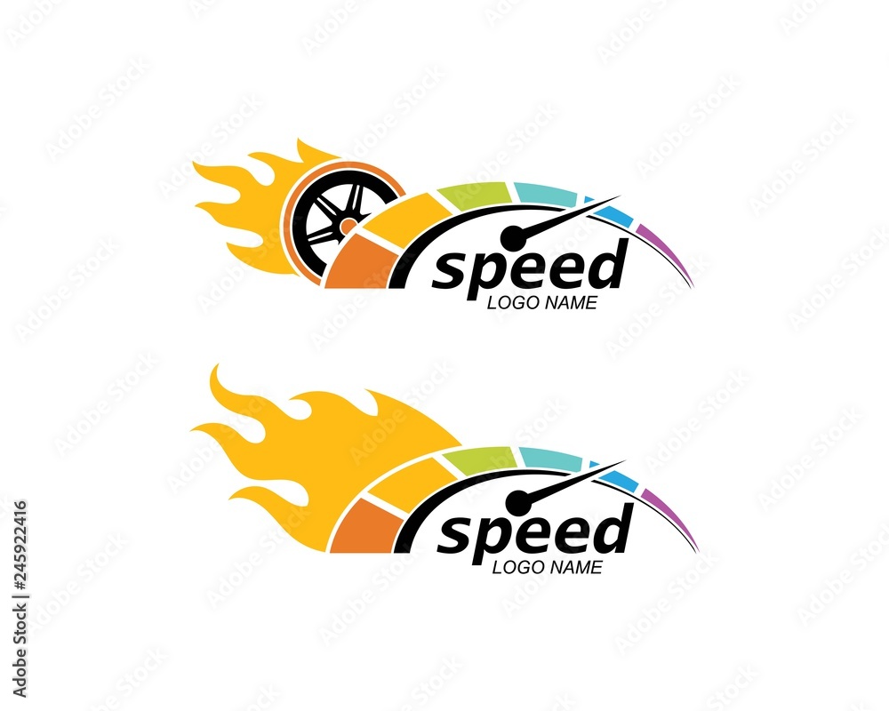 Obraz premium speed logo icon design illustration vector