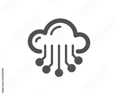Cloud storage service icon. Big data sign. Quality design element. Classic style icon. Vector