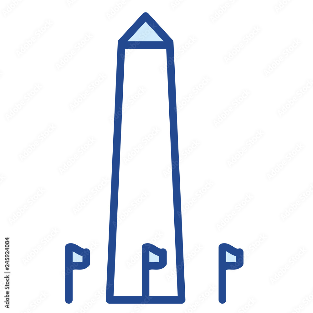 Washington Monument, Washington D.C., Vector Icon Illustration Washington Monument, Washington D.C., Vector Icon Illustration