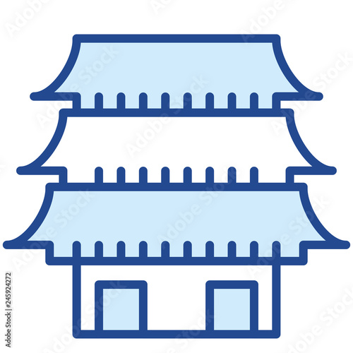 Palast, Tokio, Japan Vector Icon Illustration