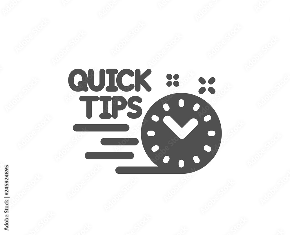 Quick tips icon. Helpful tricks sign. Tutorials symbol. Quality design element. Classic style icon. Vector Quick tips icon. Helpful tricks sign. Tutorials symbol. Quality design element. Classic style icon. Vector