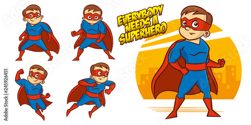 Superhero character Superheroes Set Vector illustration design