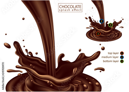 Design of chocolate advertising. Multilayer effect, the ability to insert your object.