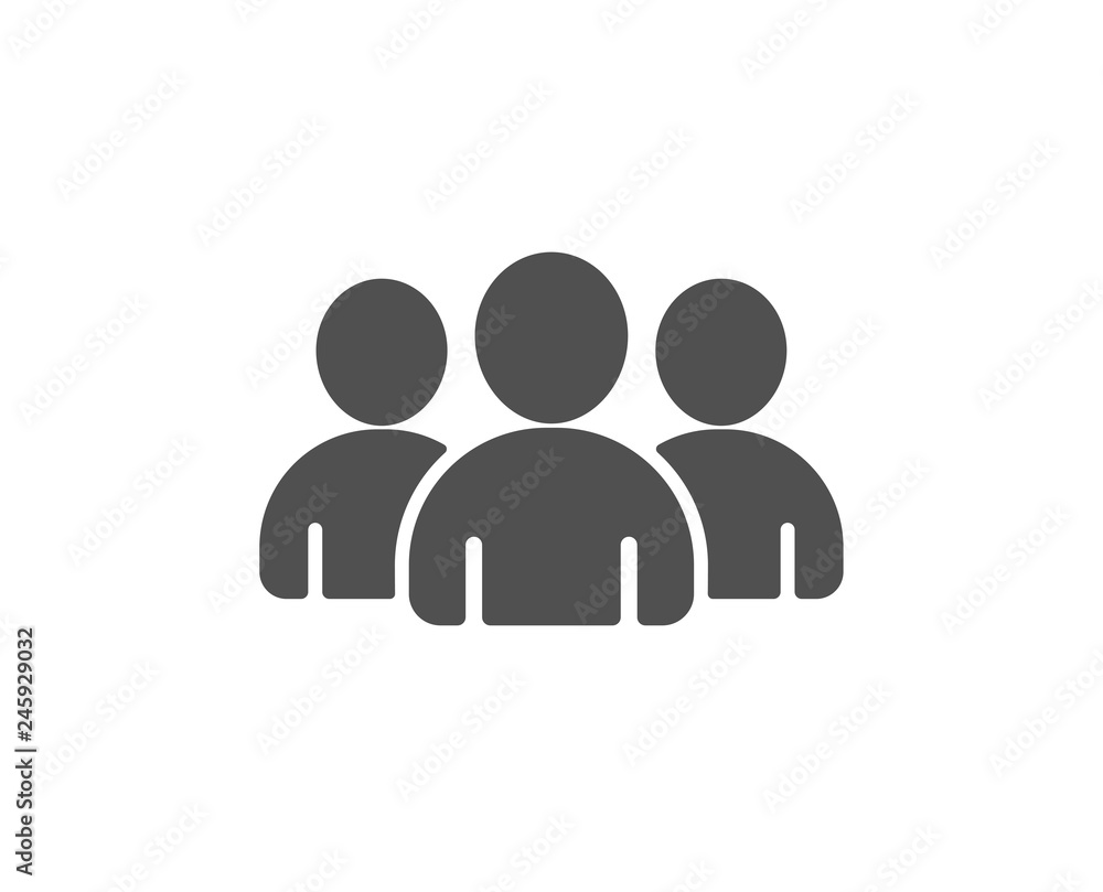 Group icon. Users or Teamwork sign. Person silhouette symbol. Quality design element. Classic style icon. Vector Group icon. Users or Teamwork sign. Person silhouette symbol. Quality design element. Classic style icon. Vector