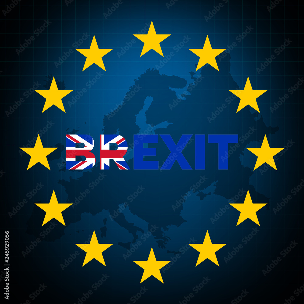 Brexit Word with Britain Exit and Leaving Europe Brexit Word with Britain Exit and Leaving Europe