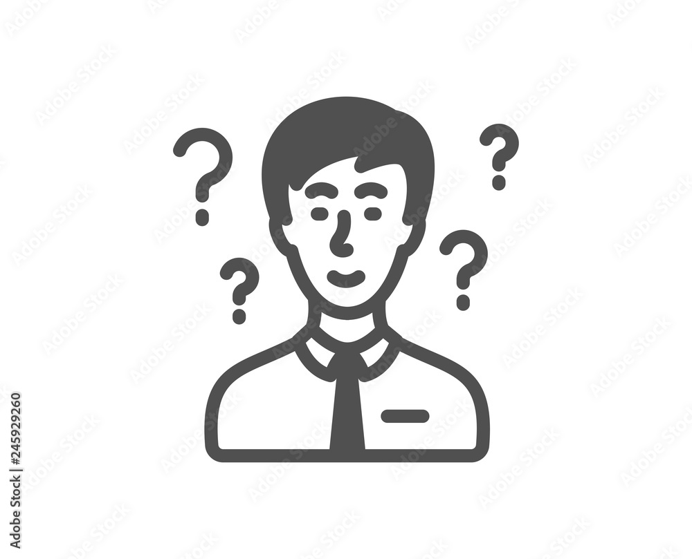 Question mark icon. Support consultant sign. Quality design element. Classic style icon. Vector Question mark icon. Support consultant sign. Quality design element. Classic style icon. Vector