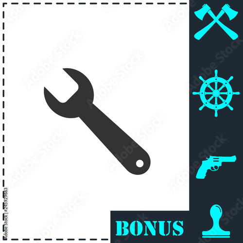 Wrench icon flat