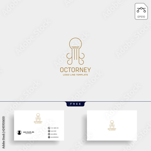 elegant attorney logo line design template vector illustration