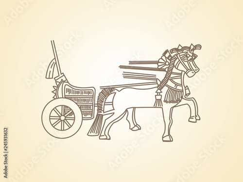 Ancient Horse Carriage vector illustration