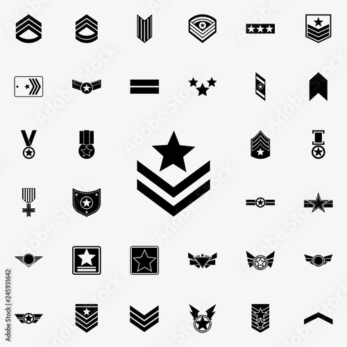 rank on the sleeve icon. Army icons universal set for web and mobile