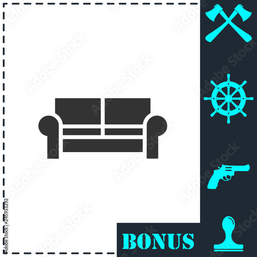 Sofa icon flat