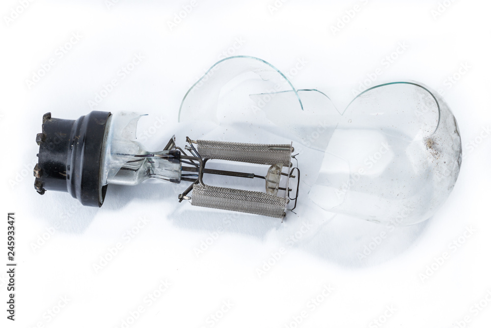 Old broken radio amplifire lamp