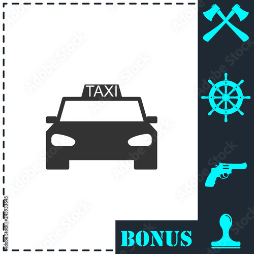 Taxi car icon flat